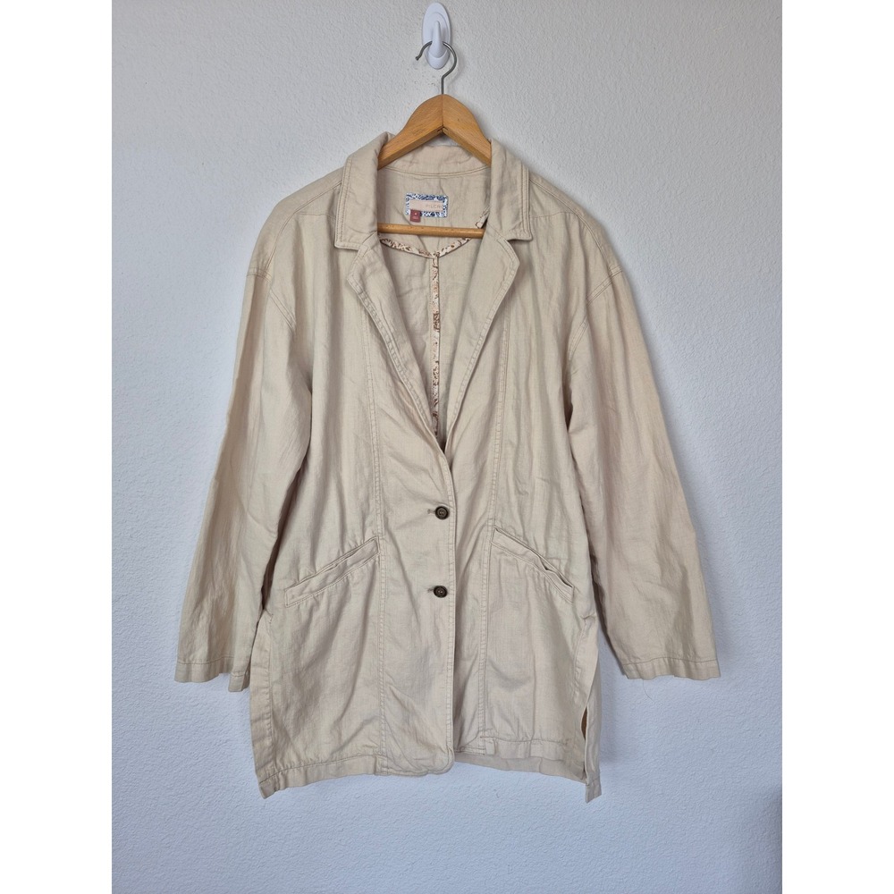 Pilcro and the Letterpress Linen Blend Oversized Blazer Jacket Size Medium
